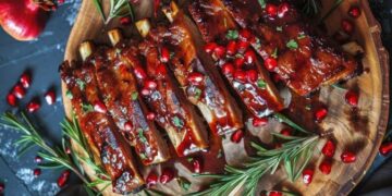 מתכון של צלעות טלה עם רימונים, תאנים ושמן זית