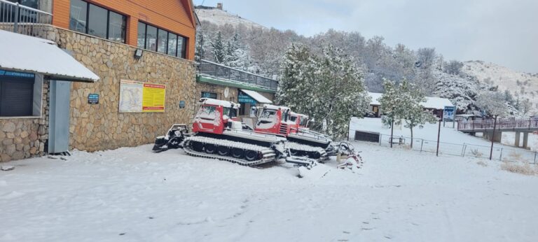 צפו: שלג ראשון לחורף באתר החרמון