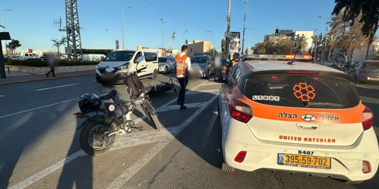 אשדוד: רוכב אופנוע נפצע בינוני בתאונת דרכים