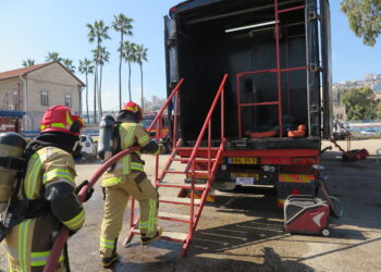 תרגיל כיבוי אש נרחב התקיים בנמל חיפה