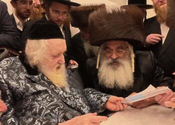 גאב”ד ירושלים הגר”מ שטרנבוך חילק מאות צ’קים