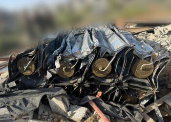 אותר בעזה משגר בעל שמונה קני שיגור עם רקטות שמכוון לעבר ישראל.