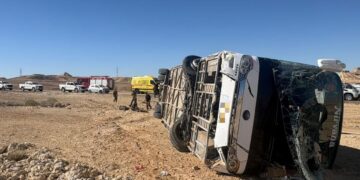 30 חיילים פצועים בשתי תאונות של אוטובוס בנגב