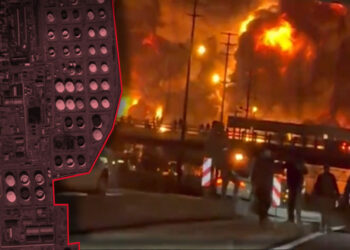 שמי איראן מאירים משריפות ענק במאגרי הדלק