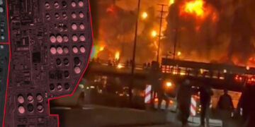 שמי איראן מאירים משריפות ענק במאגרי הדלק