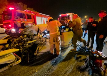 שני פצועים בתאונה קשה בכביש 6