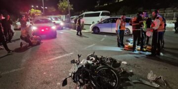 שני רוכבי אופנוע נפצעו הלילה בשדרות לוי אשכול בעיר