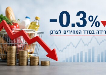 מדד המחירים לצרכן ירד ב-0.3%