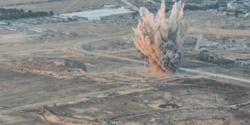 צפו: תוואי תת-קרקעי ובתוכו עשרות רקטות הושמד בדרום רצועת עזה