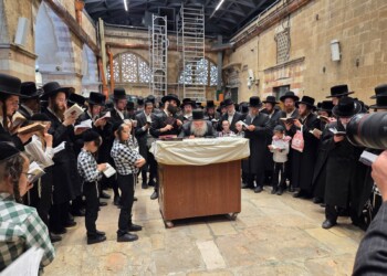 גאב"ד מאקאווא במעמד סליחות במערת המכפלה