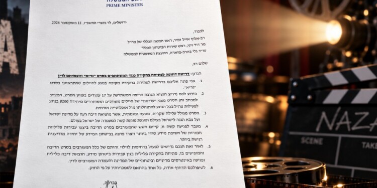 נתניהו דורש לפתוח בחקירה נגד משתתפים בסרט נז"א